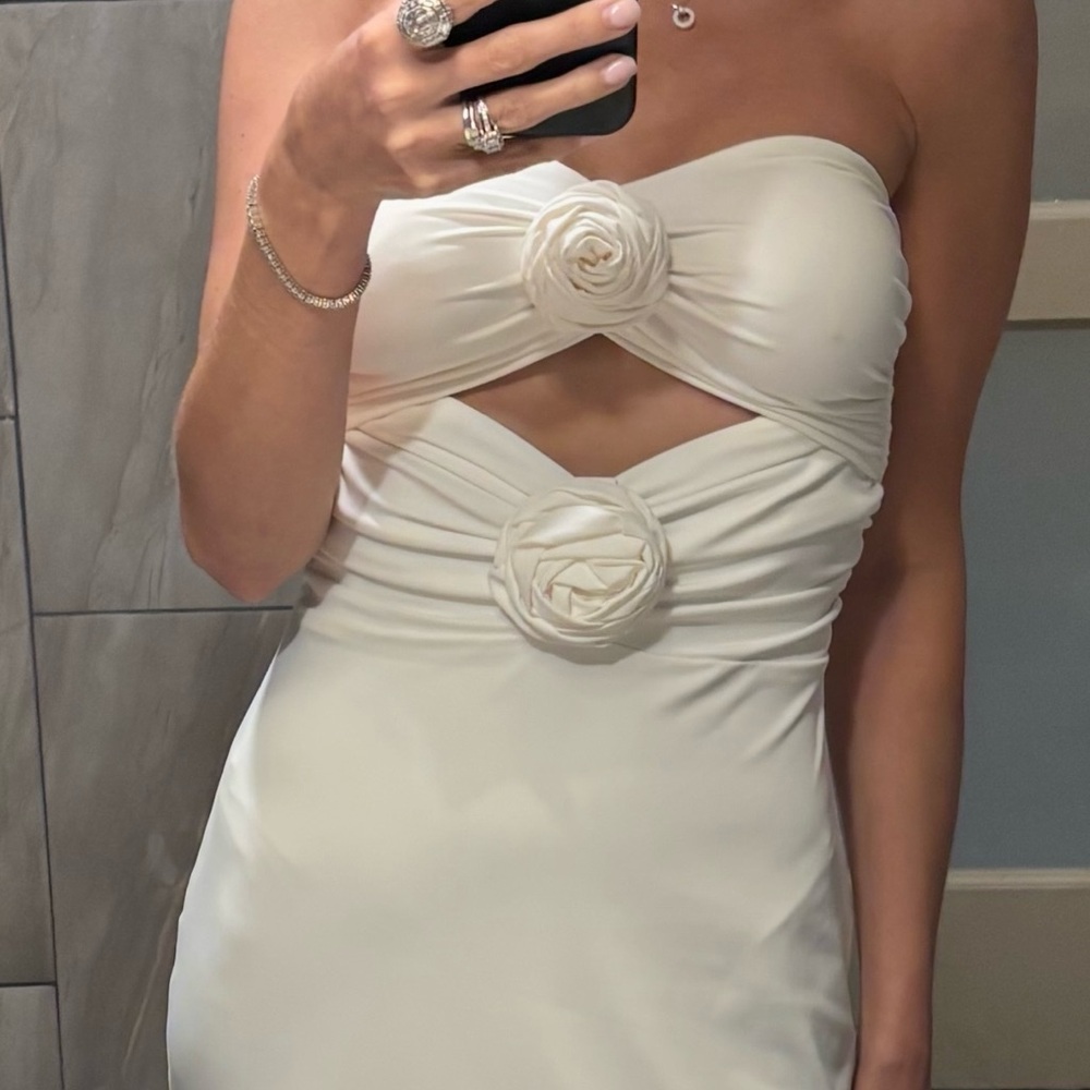 Ronny Kobo Collection Cream Strapless Dress